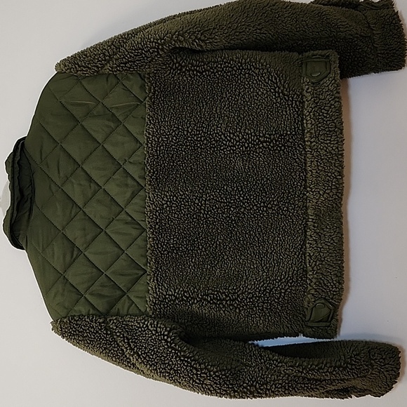 Rails Peyton Quilted Fleece Jacket  Olive Green Sherpa Jacket Sz Small - Picture 15 of 16